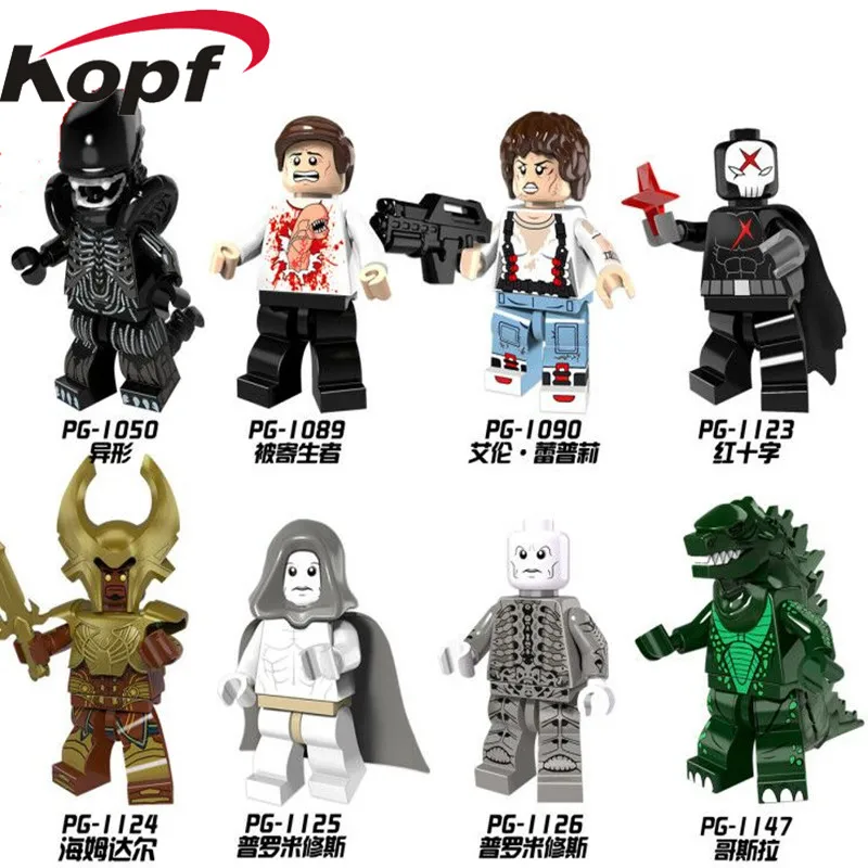 

Single Sale The Movie Series Figures Prometheus Ellen Ripley Parasite Alien Godzilla Building Blocks Children Gift Toys PG8090