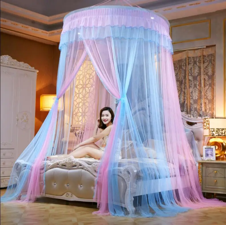 

NEW Arrival Princess Mosquito Net Double Bed Curtains Sleeping Curtain Bed Canopy Net Full Queen King Size Net 150cm diamter
