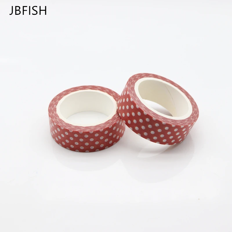 JBFISH red Color Polka Dots Masking Tape Washi Packing ...