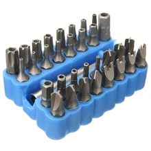 33pcs Security Bit Set Tamper Proof Torx Spanner Screwdriver Star Hex Holder Alloy Drill Bit Screw Driver Bits