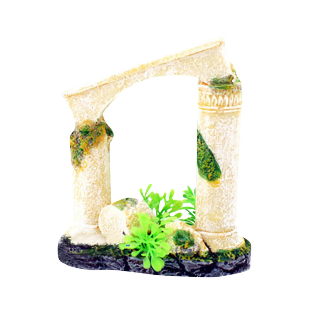 Руины римского храма аквариумное украшение аквариумная рыба скрывается пейзаж пещера-украшение