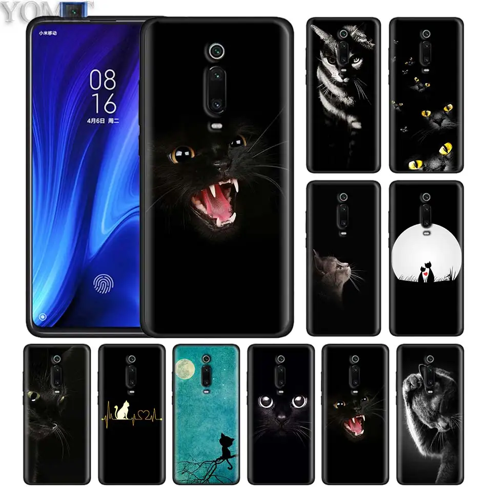 

Gato Negro Cat Black Case for Xiaomi Redmi K20 Note 7 6 Pro 6A 7A 4X 5 Plus Y3 GO Silicone Phone Cover Cubre Soft Casos
