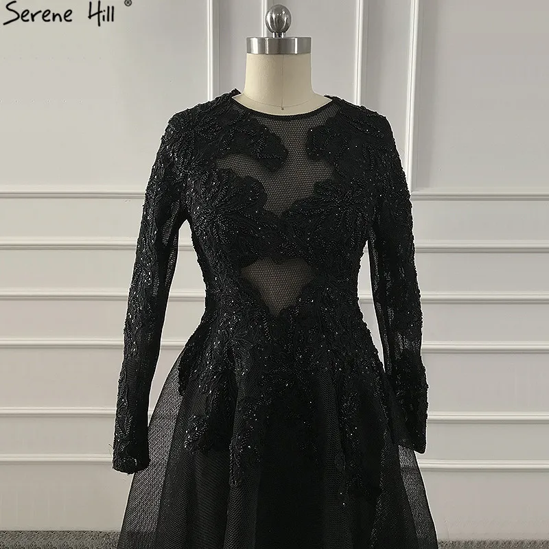 Черные сексуальные платья для выпускного вечера Serene Hill BLA60837 ручной работы с