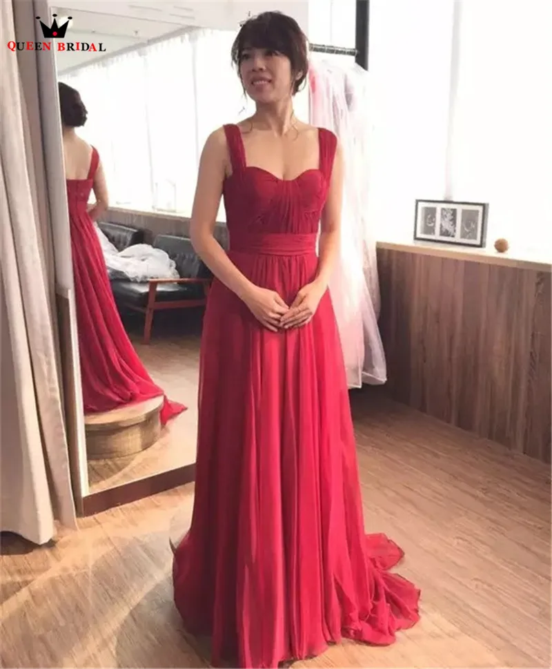 Индивидуальный заказ трапециевидной формы шифоновое с открытой спиной простые элегантные красные вечерние платья 2019 вечерние платье ER18