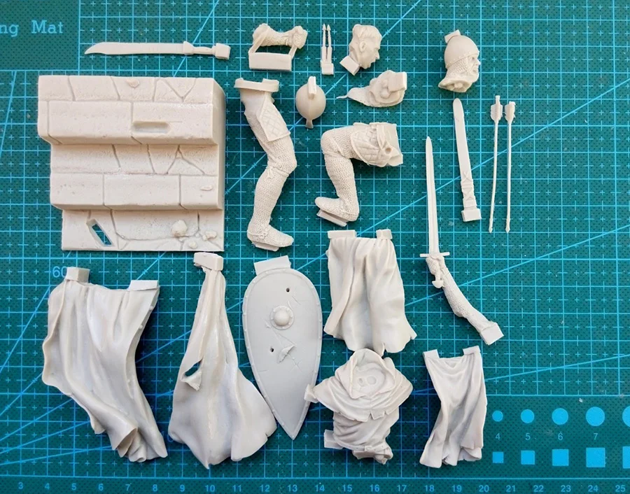 Ceny Montaż niepomalowana skala 1 18 90mm templariusz rycerz XII starożytny żołnierz 90mm rysunek historyczny model z żywicy miniaturowy zestaw