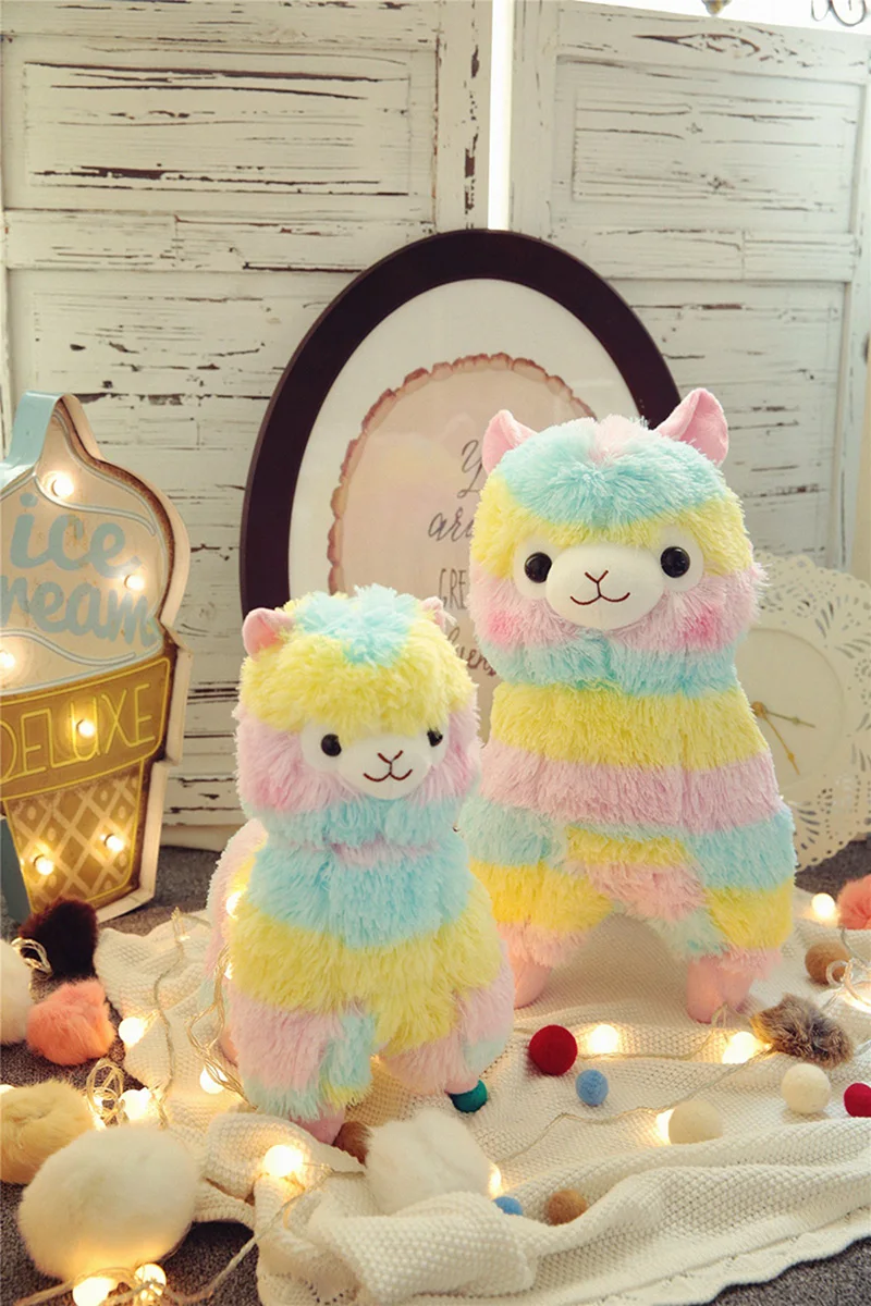 1pcs 35cm 50cm Rainbow Alpaca Plush Sheep Toy Japanese Soft Plush Alpacasso Baby Plush Stuffed Animals Alpaca Gifts (8)