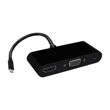 Тип C видео и аудио адаптер USB C Тип C к hdmi vga 3,5 мм аудио 3 в 1 usb 3,0 конвертер кабель для ноутбука Macbook