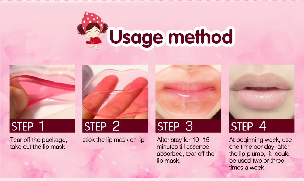 PILATEN  Lip Mask Pads Crystal Lip Moisture Essence Anti Ageing Wrinkle Patch Lip Enhancer
