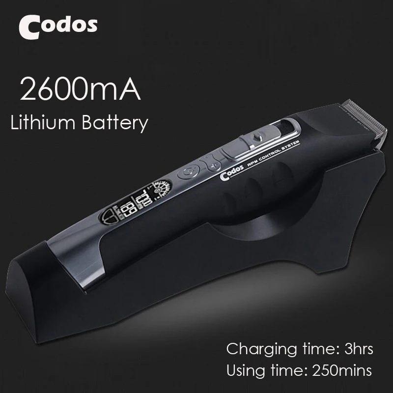 Дешево Codos Профессиональный электрический машинка для стрижки волос для взрослого ребенка ЖК дисплей Дисплей Перезаряжаемые волос, триммеры резк...