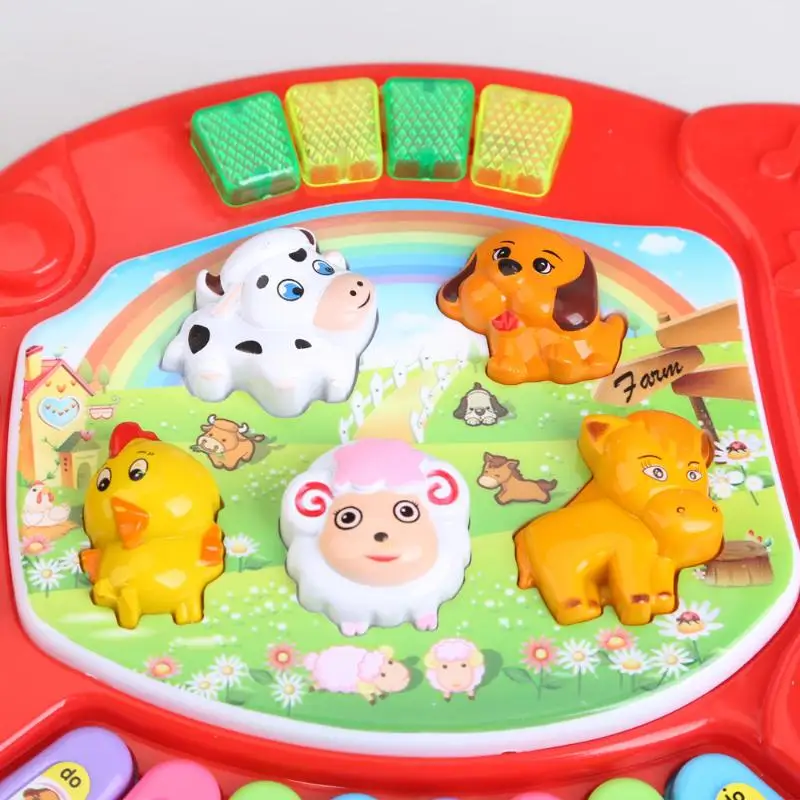 Baby Farm Piano Music Toy Kids Musical Educational Piano Cartoon Animal Farm Developmental Toys for Children Gift Color Random