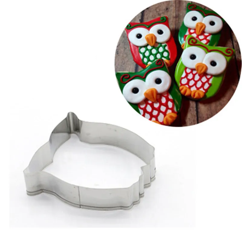 

Stainless Steel Owl Cookie Cutter Egg Fruit Cutter Tools Pancake Mould Fondant Biscuit Press Stamp Mold Cake Decorating Baking