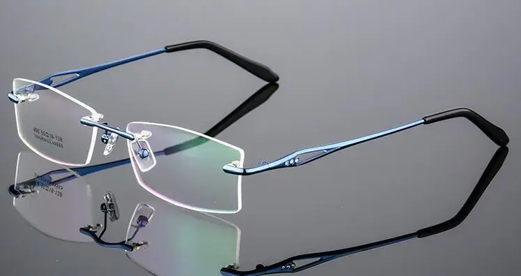 

Memory Titanium Women Rimless Hinged Eyeglass Frame Glasses Spectacles Rx able