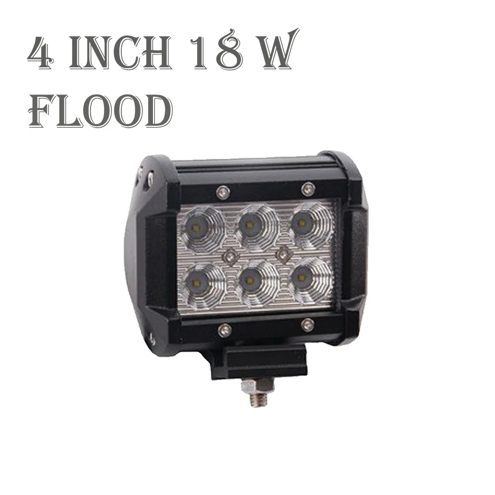 Пара Led Drl 18Вт 4 ''пятно потолочные светодиодные фары 12V 24V для бездорожья Лада Нива УАЗ трактор ATV Mazda Jeep б/у - Цвет: 18W Flood 1PC