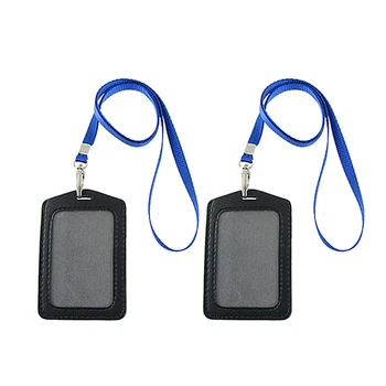 

Affordable SODIAL(R) Faux Leather Business ID Badge Card Vertical Holders 2 Pcs