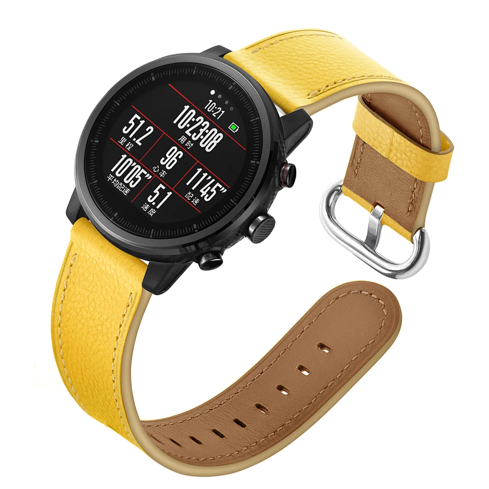 YHNUJM кожаный сменный ремешок + силиконовый чехол для Xiaomi Huami Amazfit 2 Stratos Pace Смарт