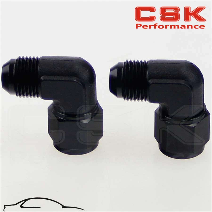 

2PCS Male -6 AN To -6 AN Female 90 Degree Swivel Coupler Union Adapter Fitting