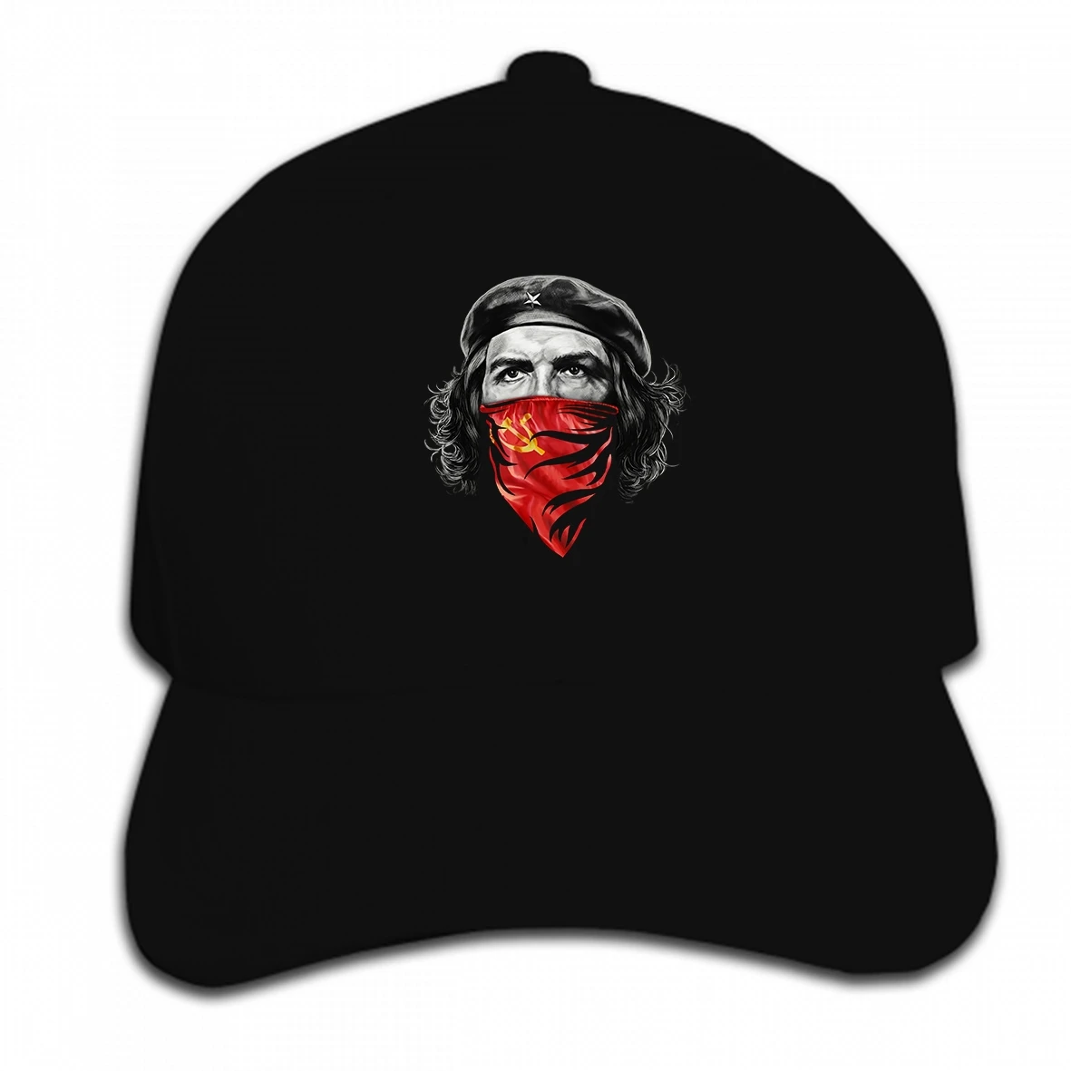 

Print Custom Baseball Cap Che Guevara w Soviet Hammer and Sickle Red Bandana Hat Peaked cap