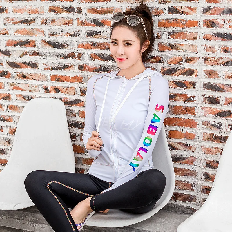 

SABOLAY Korean version diving suit Lycra Quick dry Sunscreen clothing Split women Surfing Diving suit Swimsuit anti-friction