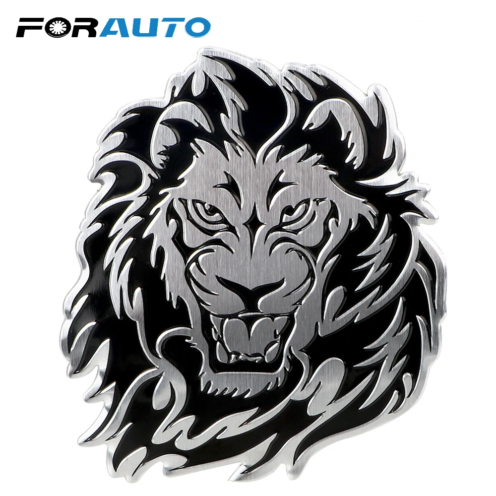 

FORAUTO 3D Reflective Lion Shape Car Stickers Metal Emblem Motorcycle Stickers and Decal Waterproof Car Styling