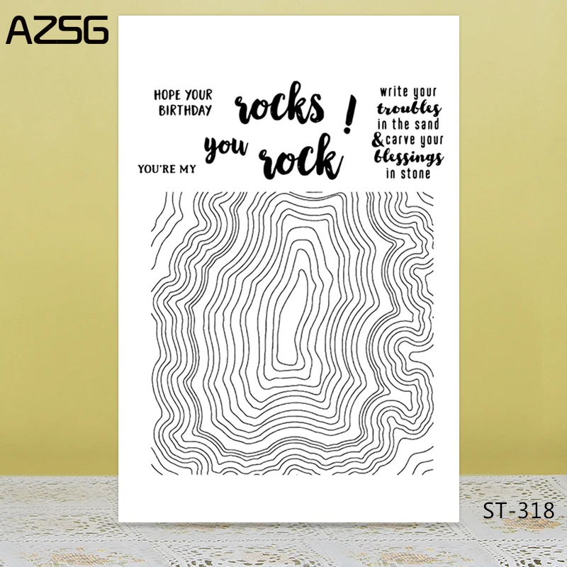 

AZSG Wavy Annual Ring Clear Stamps/Seals For DIY Scrapbooking/Card Making/Album Decorative Silicone Stamp Crafts
