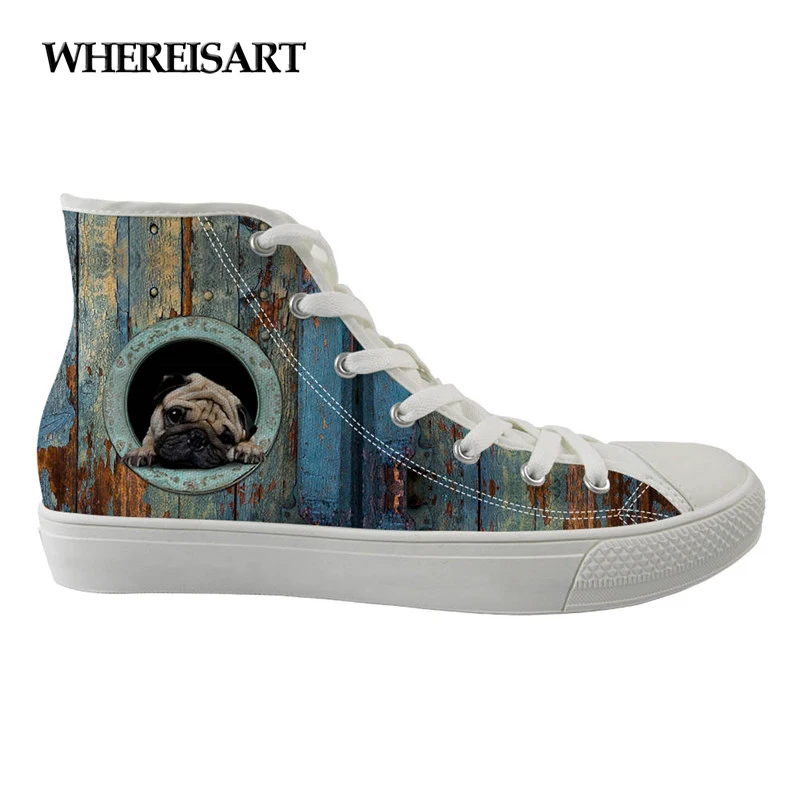 

WHEREISART New Women Casual Top Canvas Shoes Female Vulcanized Shoes Ladies Classic Breathable Lace Shoes Tiger Animals 3DPrint