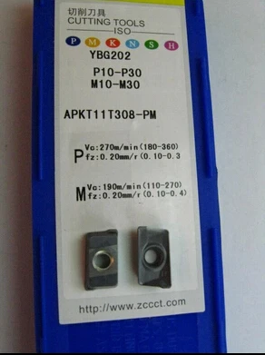 

Free shopping 10Pcs APKT11T308 PM YBG202 ZCC.CT Lathe Cutting Insert Carbide Turning Tool Insert For steel and stainless steel