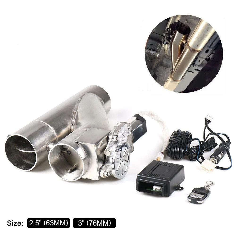 2.5/" E-Cut out Valve Y-Pipe Muffler Catback Bypass Exhaust CutOut Remote Control