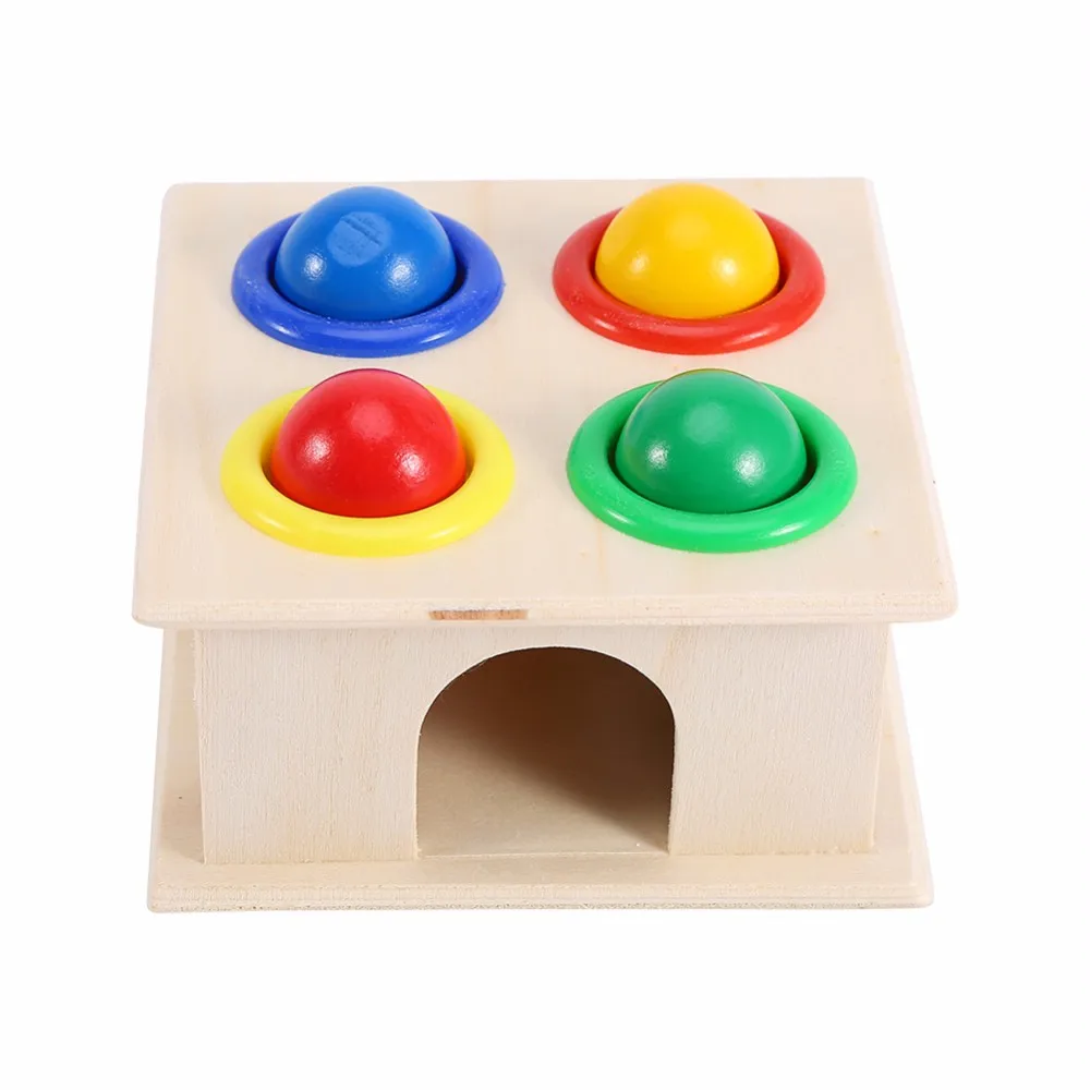 Novely ударная игра деревянный шар ящик с молотком Дети Раннее Обучение обучающая игрушка деревянный шар забавные Развивающие детские игрушки