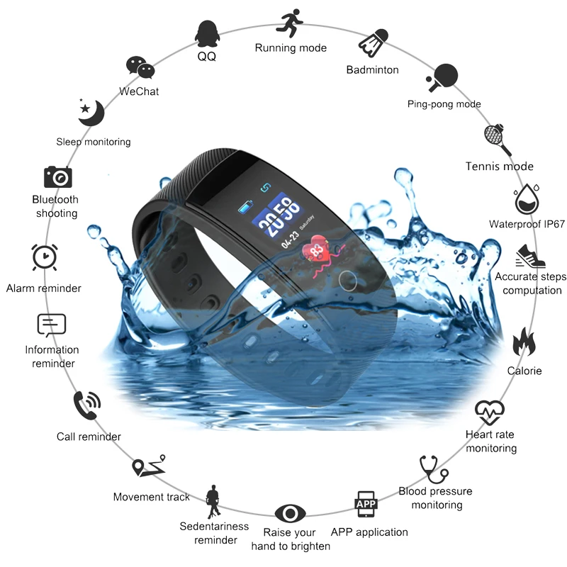 

New Smart Watch Men Women Heart Rate Monitor Long Standby Time Sport Watch Fitness Tracker Blood pressure test For IOS Android