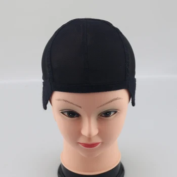 Stretch Lace Wig Caps For Making Wigs Black Mesh Hair Net Wig Weaving Cap With Adjustable Straps 2