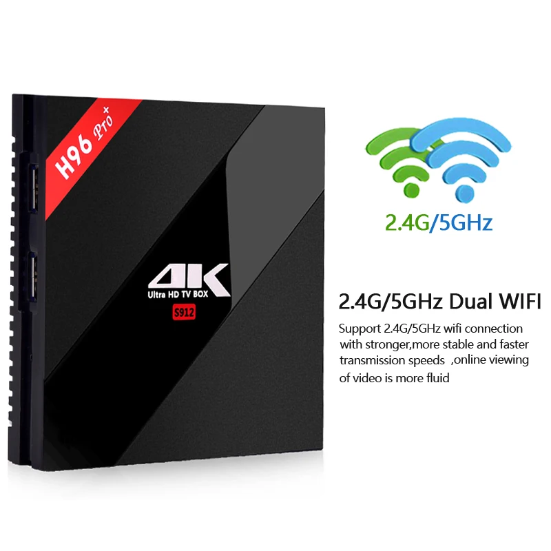 H96 pro plus android 7.1 TV Box 3GB 16GB Amlogic S912 Octa Core 2.4G/5.8G WiFi H.265 4K HD H.265 Smart TV box H96 Pro+ 2GB 16GB