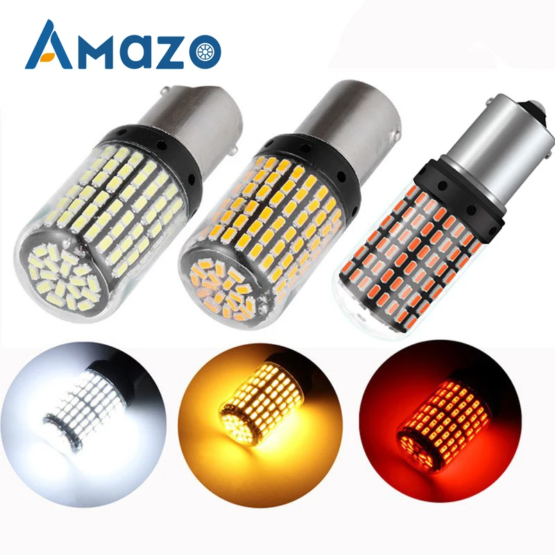 

1 Piece 1156 3014 144 SMD Automobile Car Turn Reverse Brake Light LED 12V 24V 180 Degree 12W Bright Car Signal Lamp Bulb LED
