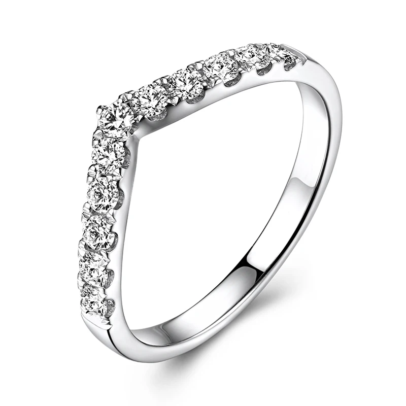 VS G F Solid 14k White Gold Engagement Ring Wedding Band Moissanites Anniversary Party Fine Jewelry V Shape Classic Brilliant | Украшения и