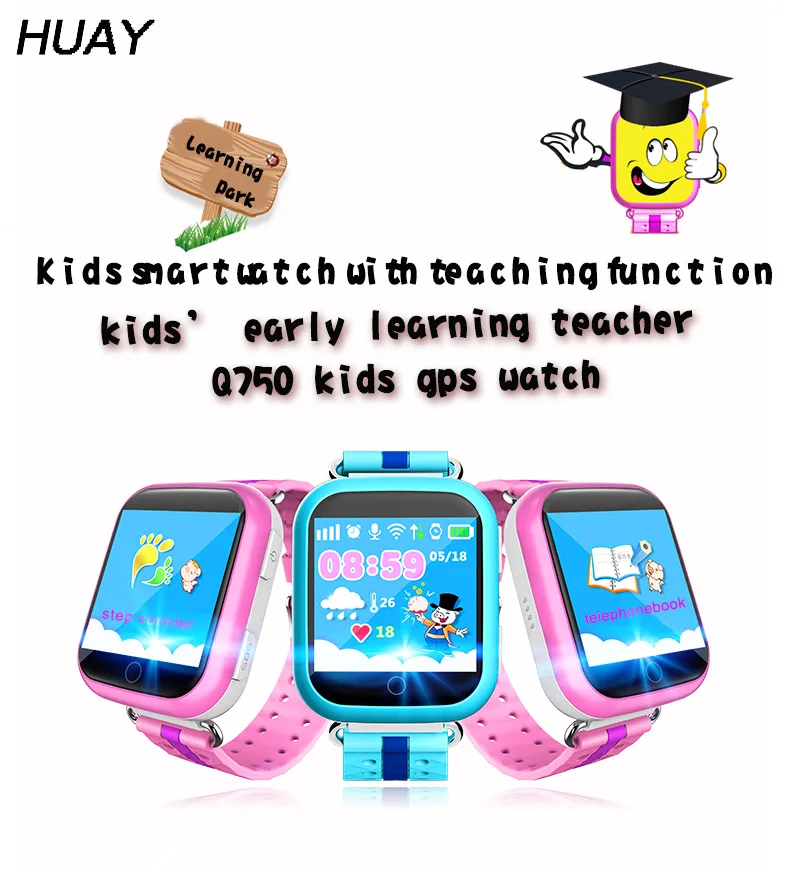 

Kids GPS tracker Watch Q100 Safe touch screen 1.54" SOS Call Finder Locator Tracking Anti Lost children Smart Wristwatch Q750