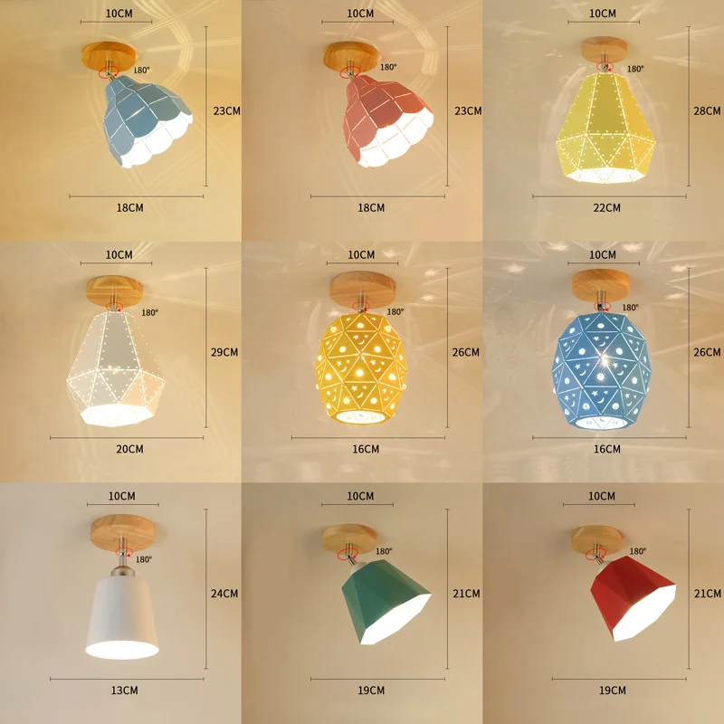 Современные светодиодные потолочные лампы Nordic Plafondlamp вращающийся деревянный