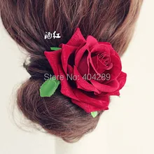 24 шт./партия высококачественная искусственная бархатная Роза цветок брошь заколки для волос Свадебная вечеринка женская цветочная Вуалетка для волос
