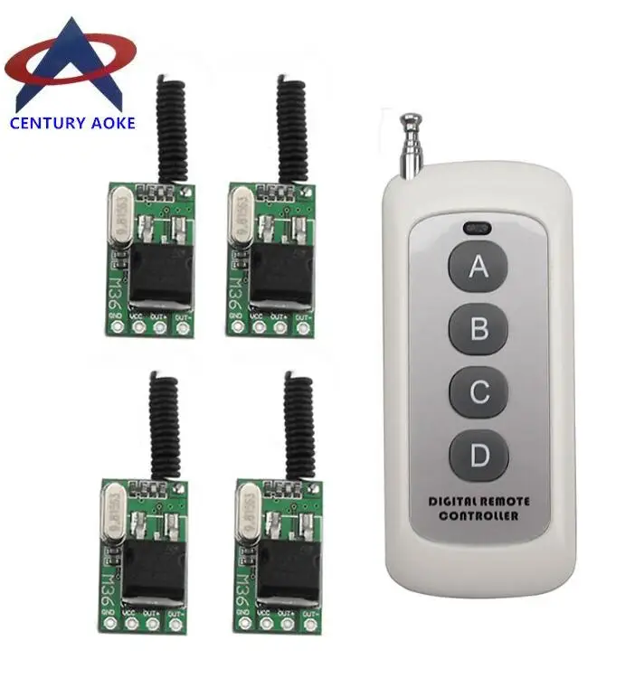 Mini silent RF remote control DC 7V 9V 10V 12V 24V 36V DC7 36V 4