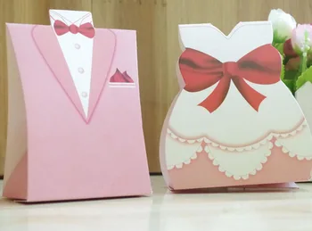 

vintage Bride&Groom dress pink candy bag DIY new marriage charm Shower Favor Candy Box Wedding birthday Party Gift hold bag