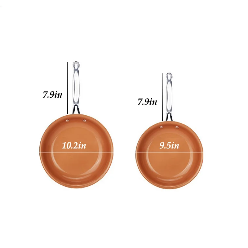 Non-stick Skillet Copper Pan Frying Pan Ceramic Induction Skillet with Ceramic Coating Saucepan Oven & Dishwasher safe Nonstick (1)