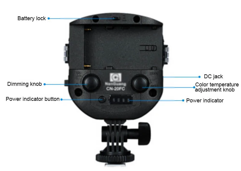 CN-20FC накамерный светодиодный светильник видео Точечный светильник 3200-5600K Регулируемая яркость Фокусировочный светильник для Canon Nikon DSLR камеры видеокамеры