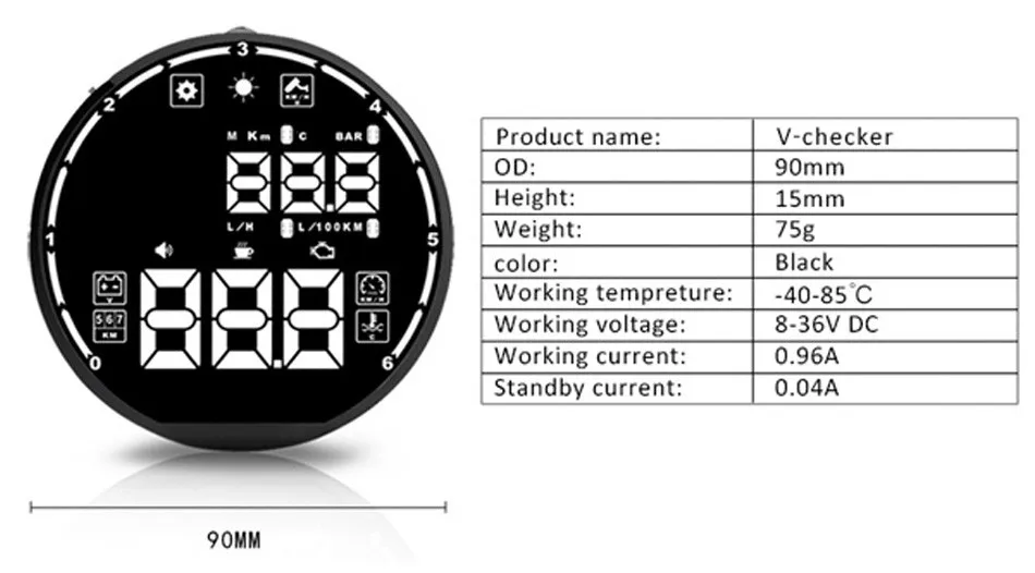 V-checker H501 V Checker дисплей для OBD1 OBD2 JOBD EOBD транспортных средств VChecker H 501