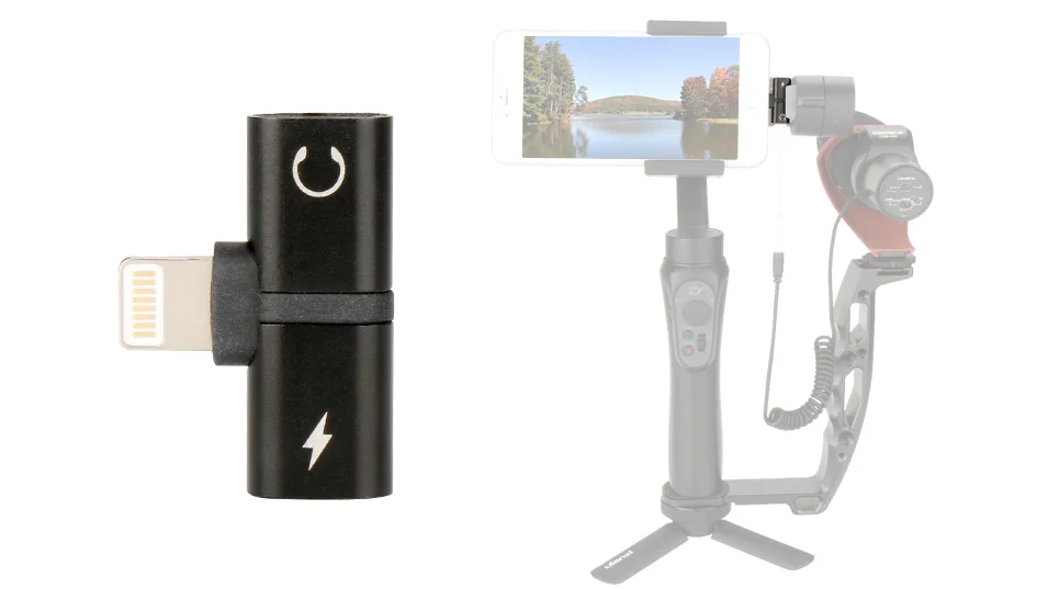 2 в 1 аудио адаптер для Zhiyun Smooth 4 Gimbal iPhone 7 8 X зарядный адаптер для lightning Jack для наушников DJI osmo mobile 2