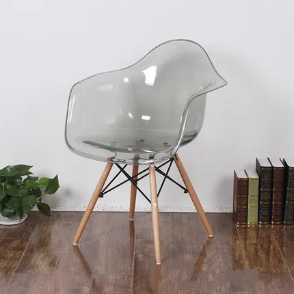 Луи Мода скандинавском Прозрачное Кресло Досуг и минималистский дизайнер пластиковый прием - Цвет: gray