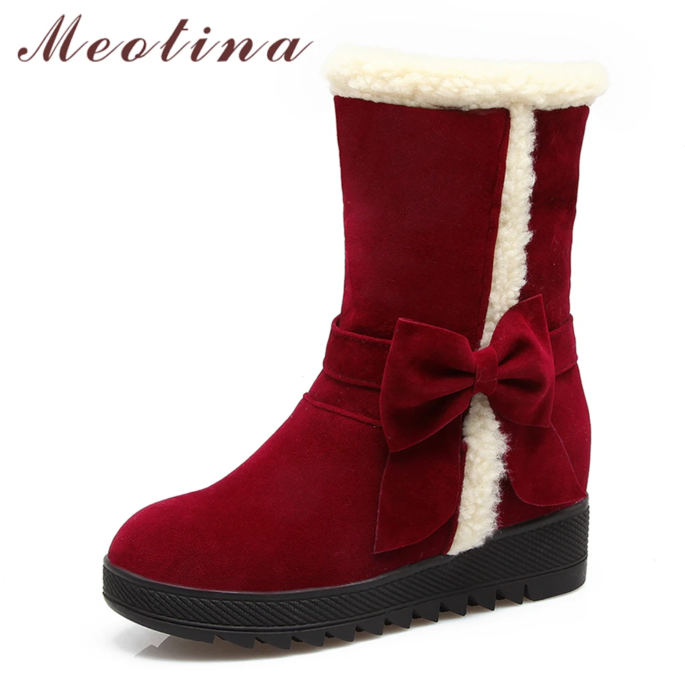 red wedge bootie