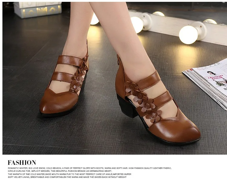 GKTINOO/ женские сандалии из натуральной кожи в этническом стиле; закрытый носок; ручная работа; Летняя женская повседневная обувь на мягкой подошве
