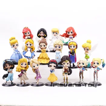 

Q Posket Characters Princess Belle Aurora Alice Wonder Woman Harley Quinn Anna Elsa Tinker Bell PVC Qposket PVC Figure Toy Doll