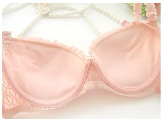 New Sexy Women Bra Set Push Up Young Girl Fashion Lingerie Underwear Suit Cute Bowknot Bra A B Cup