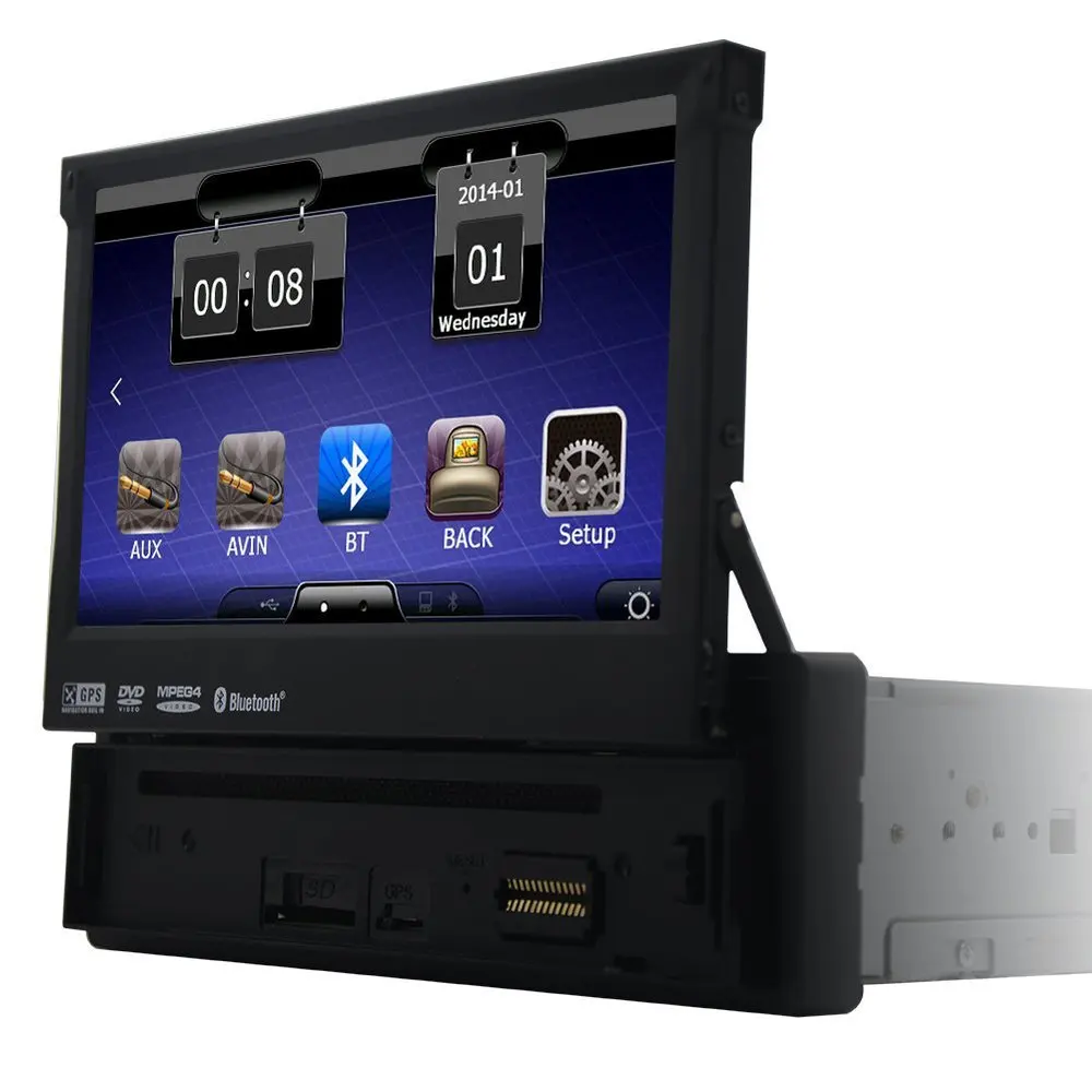 PUPUG 7 Inch Windows Ce 6.0 Dash Single Din Car DVD Player Stereo Touch