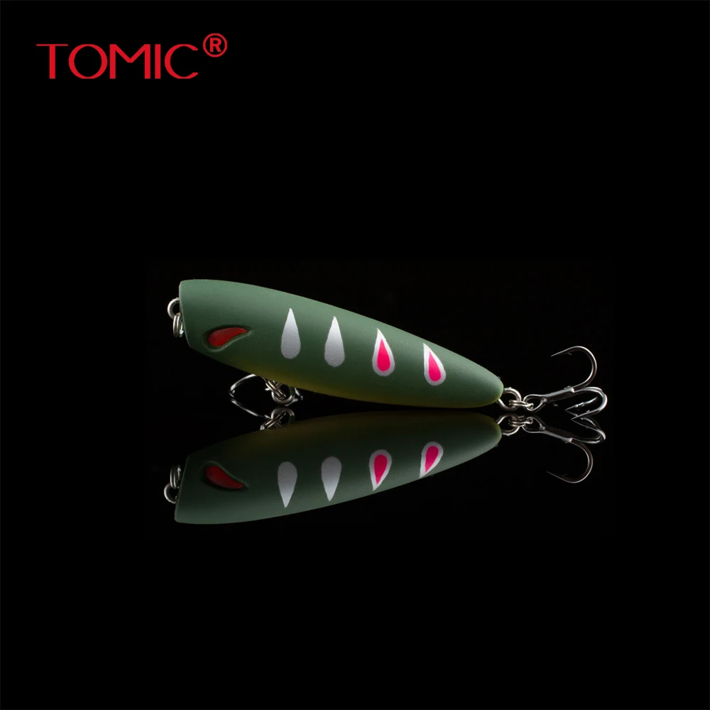 Tomic 5cm fishing popper lure ultralight hard bait pike trout bass