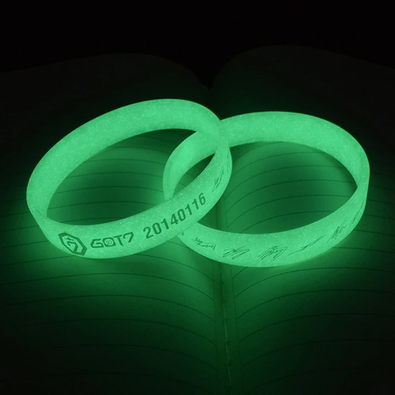 

KPOP EXO GOT7 MONSTA X Fashion Infinite Same Style Fan Made Silicon Luminous Bracelet Wristband Wannaone Fluorescent Bracelet